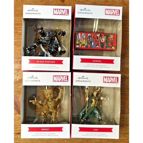 Marvel Comic Universe Christmas Tree Ornament Lot of 4 Hallmark New In Box
